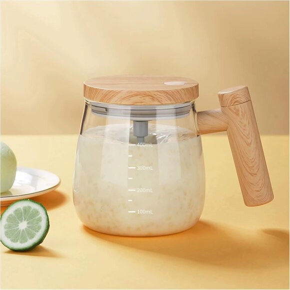 Electric Self Stirring Mug with Heating Base and Lid High Speed Glass Mixing Cup - Picture 12 of 12